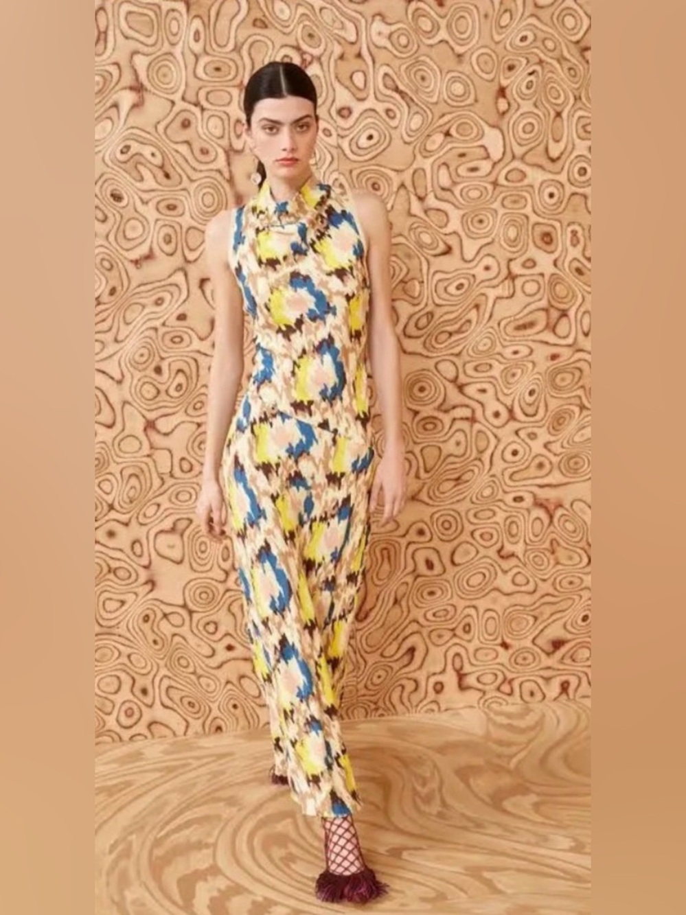 Ulla Johnson Kalena Yellow Floral Printed Crepe Maxi Midi Dress Size 6